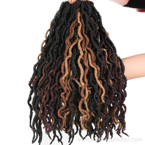 Extensiones de cabello ondulado de ganchillo rizado Ombre Faux Locs